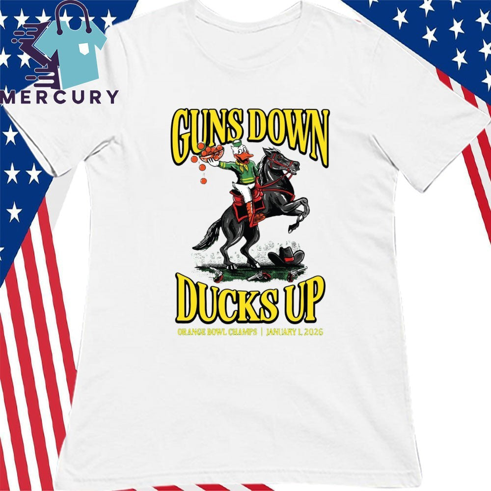 Guns Down Ducks Up 2026 Orange Bowl Champs Mascot Shirt