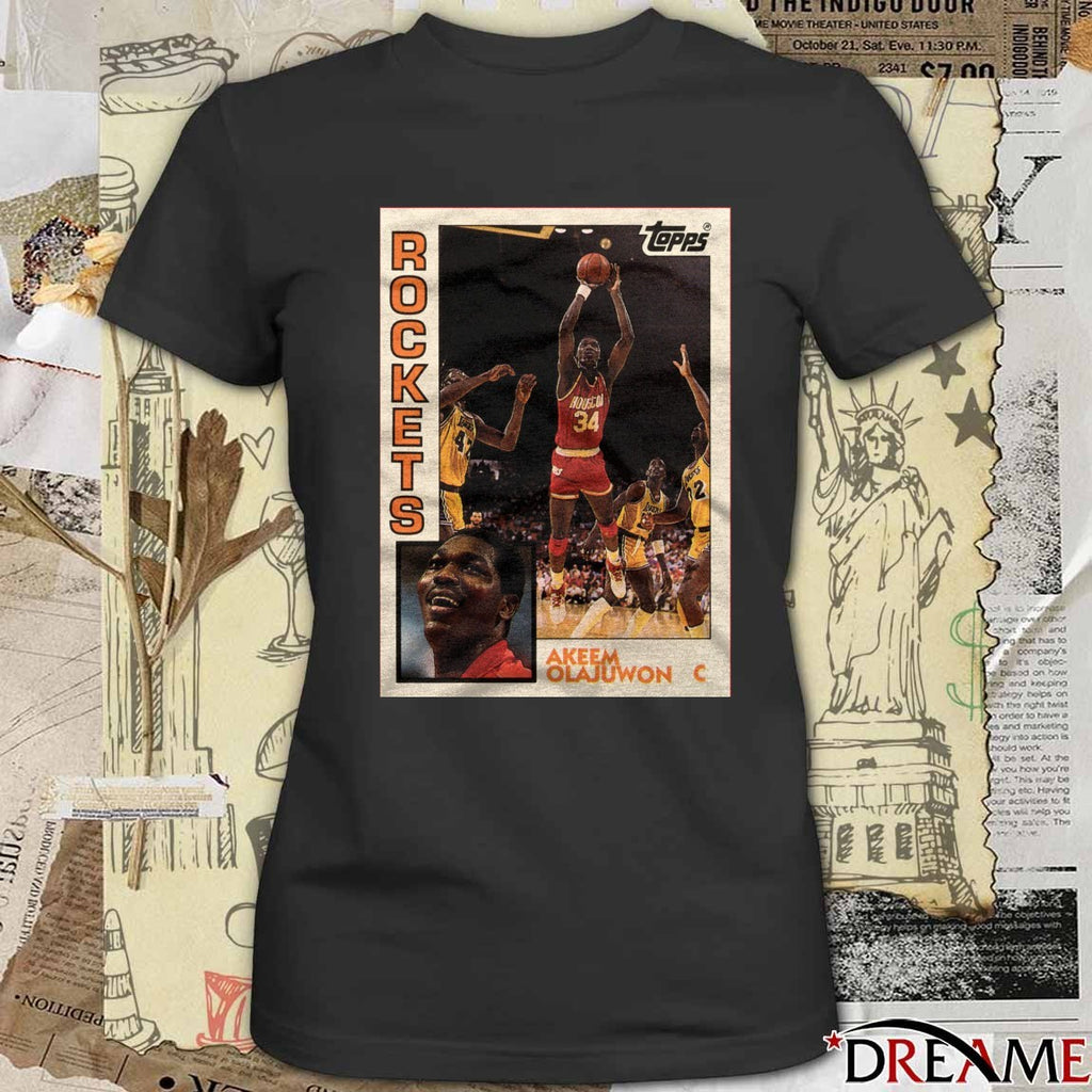 Hakeem Olajuwon Houston Rockets 2026 NBA Basketball Topps Trading Card t-shirt