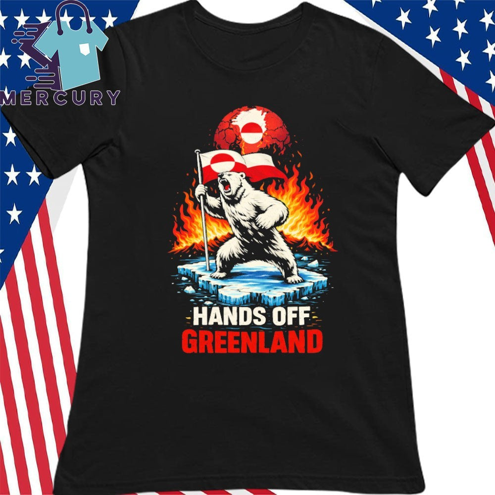 Hands Off Greenland Flag Bear Support Greenland Shirt