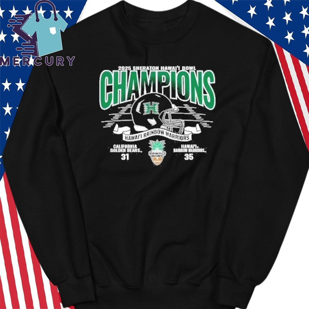 Hawaii Rainbow Warrior 2025 Sheraton Hawai’i Bowl Champions Shirt