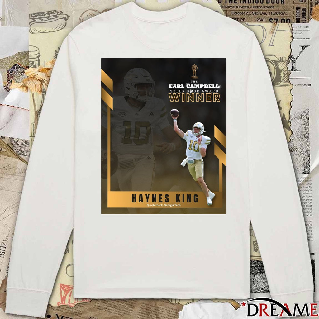 Haynes King Georgia Tech 2025 The Earl Campbell Tyler Rose Award Winner Poster t-shirt