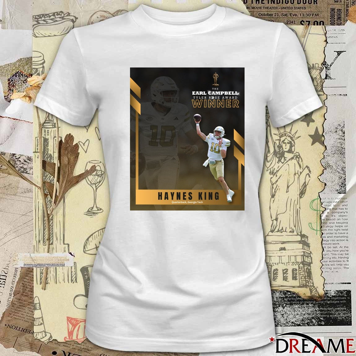 Haynes King Georgia Tech 2025 The Earl Campbell Tyler Rose Award Winner Poster t-shirt
