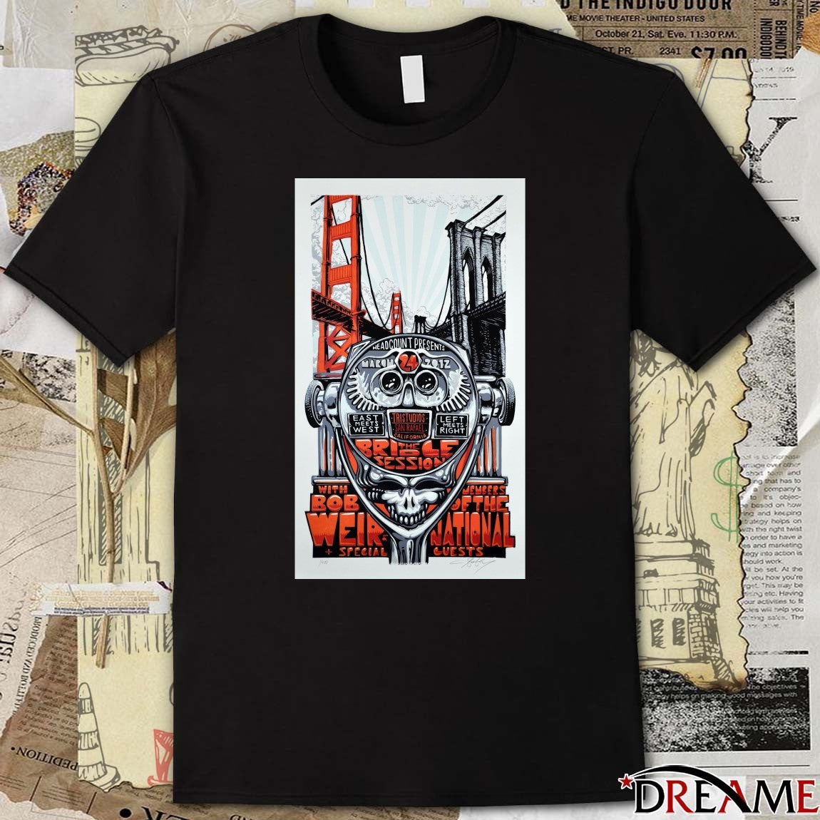Headcount Presents The Bridge Session HeadCount Bob Weir Poster t-shirt
