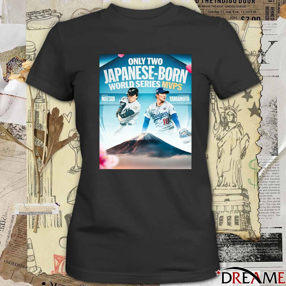 Hideki Matsui and Yoshinobu Yamamoto Dodgers Only Two Japanese-Born World Series MVPs in 2025 Poster t-shirt