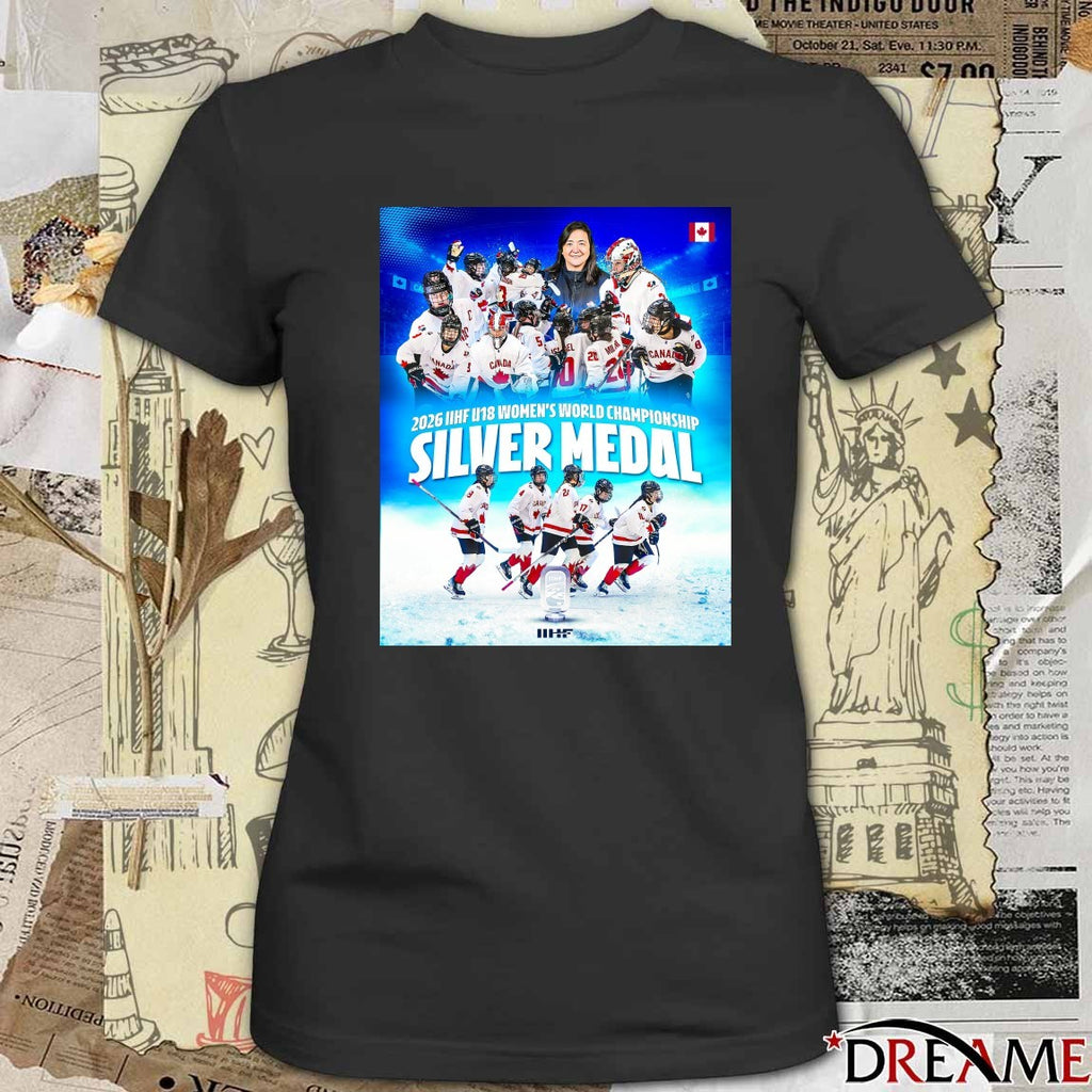 Hockey Canada 2026 IIHF U18 Women’s World Championship Silver Medal Poster t-shirt