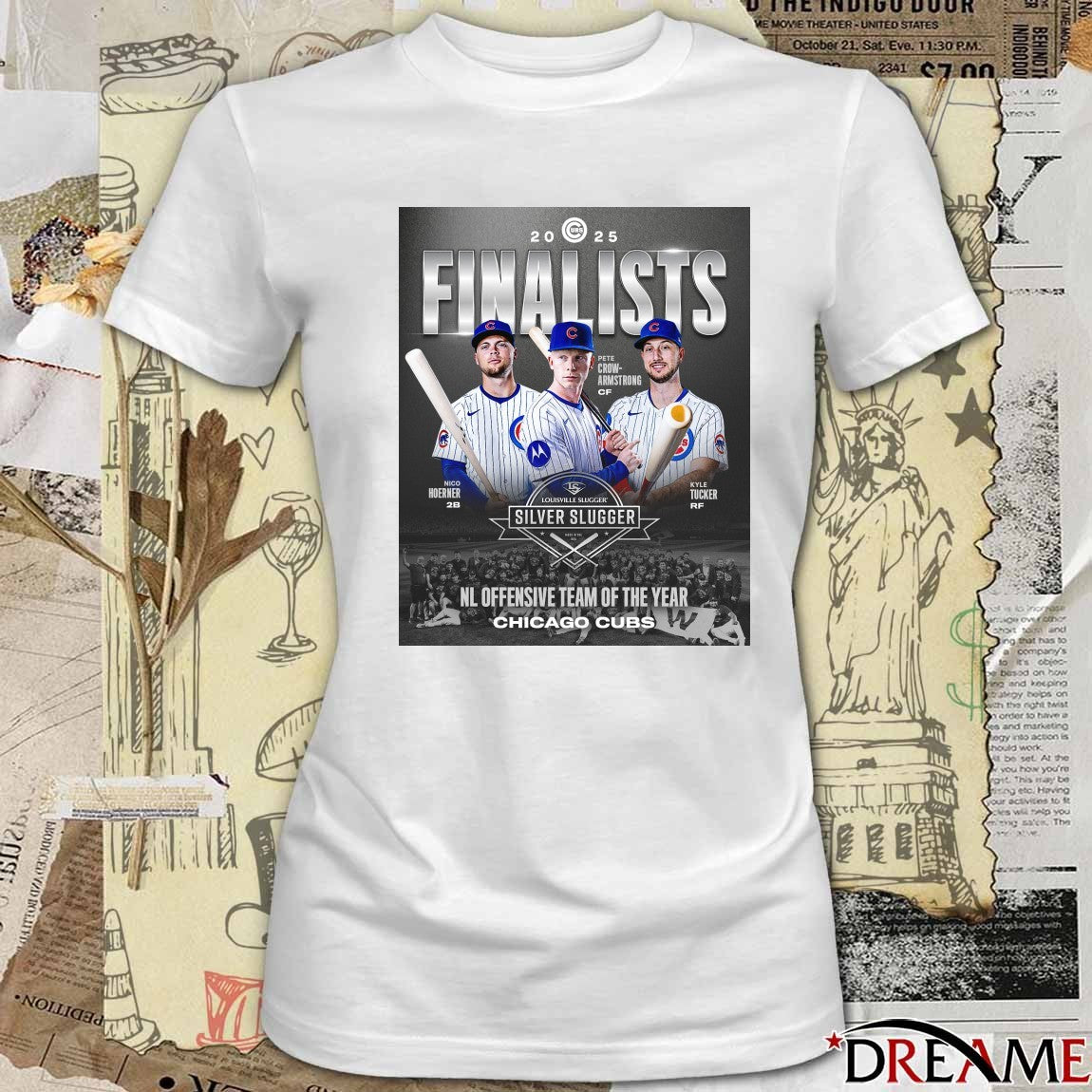 Hoerner, Crow-Armstrong and Tucker Chicago Cubs 2025 NL Offensive Team Of The Year Finalists Poster t-shirt