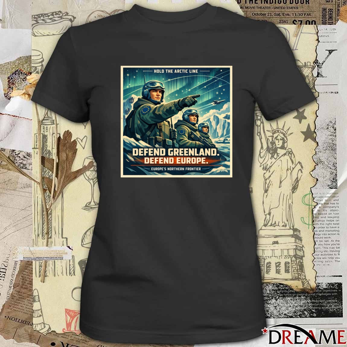 Hold The Arctic Line – Defend Greenland Defend Europe – Europe’s Northern Frontier t-shirt