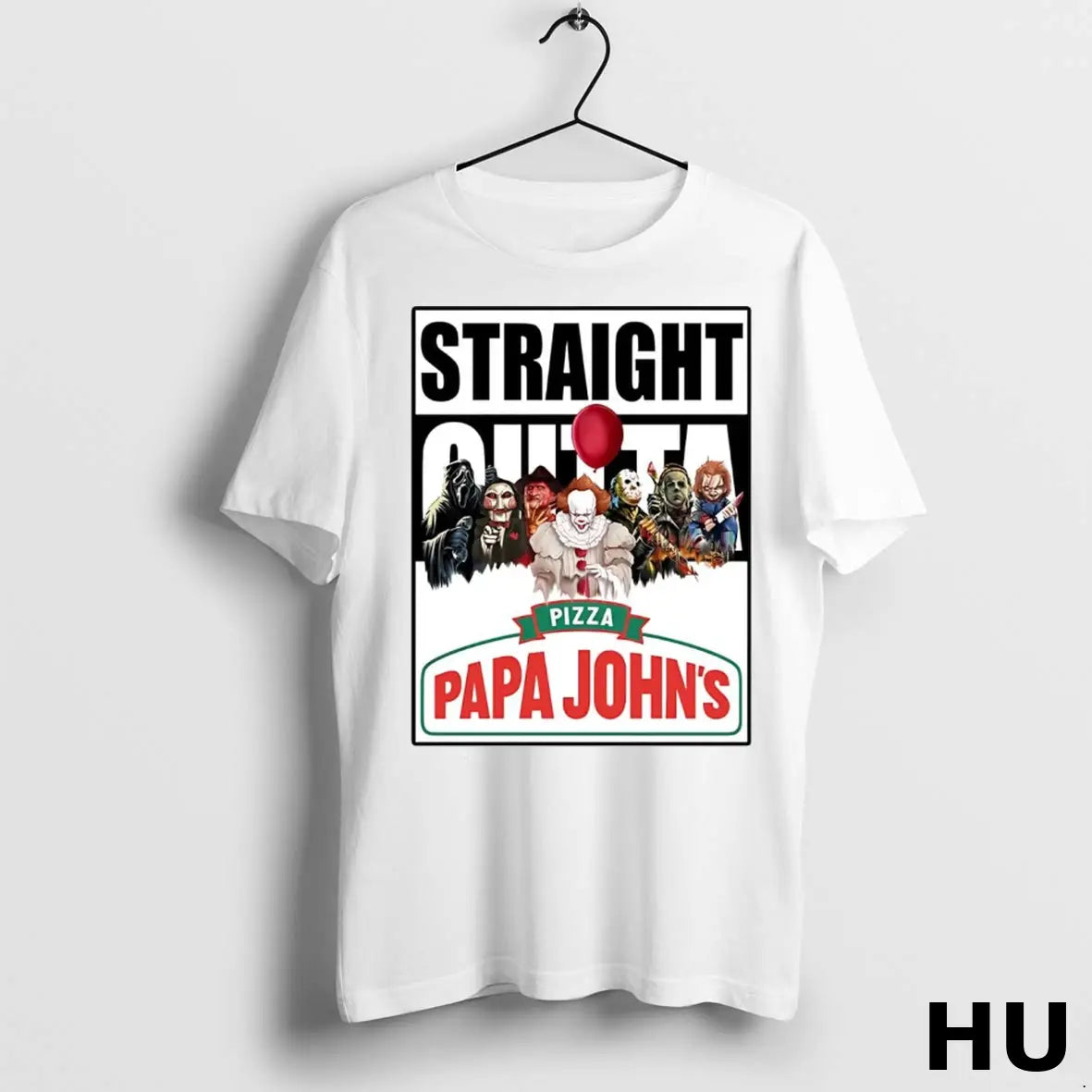 Official Horror Halloween Straight Outta Pizza Papa Johns T Shirt