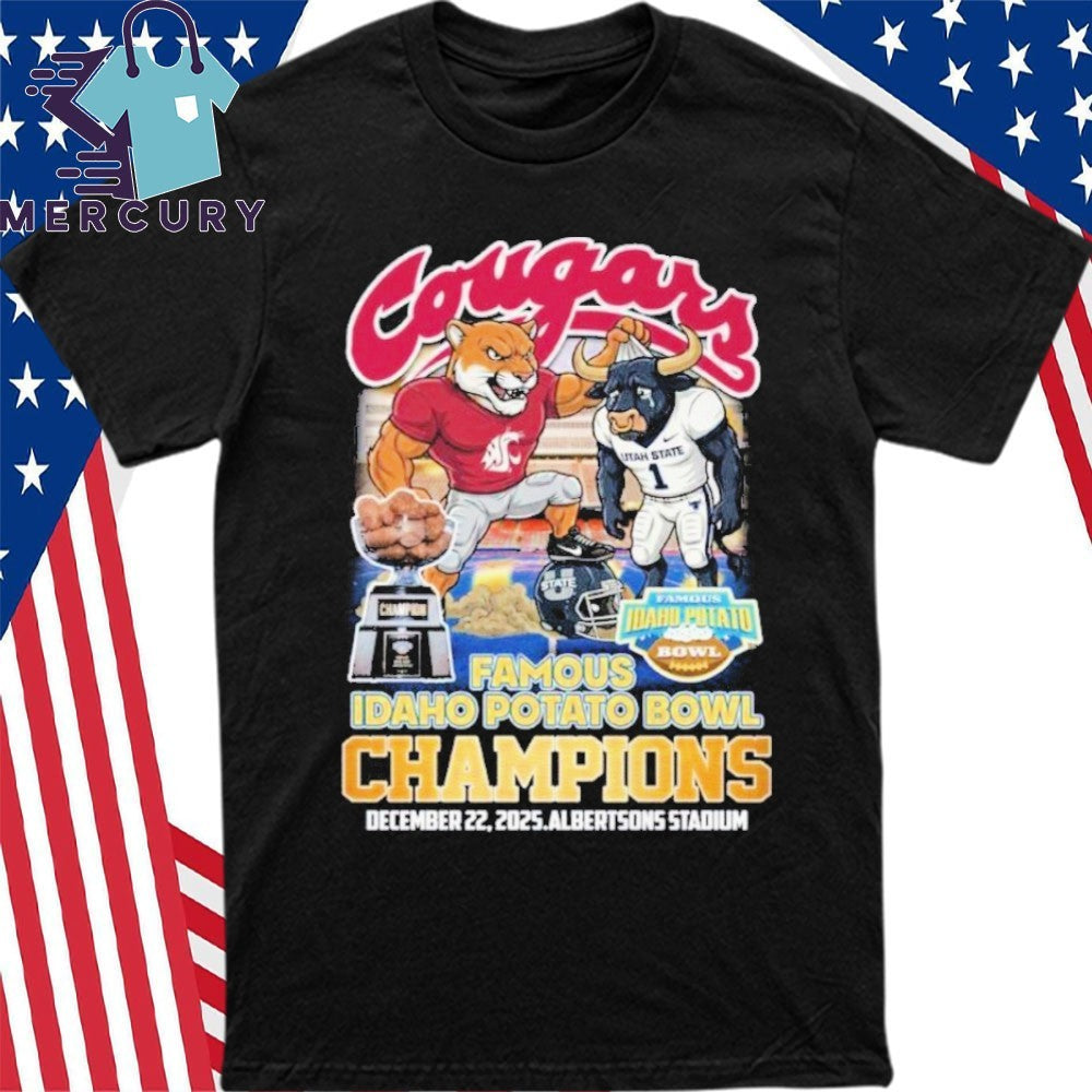 Houston Cougars 2025 Famous Idaho Potato Bowl Champions Mascot Shirt