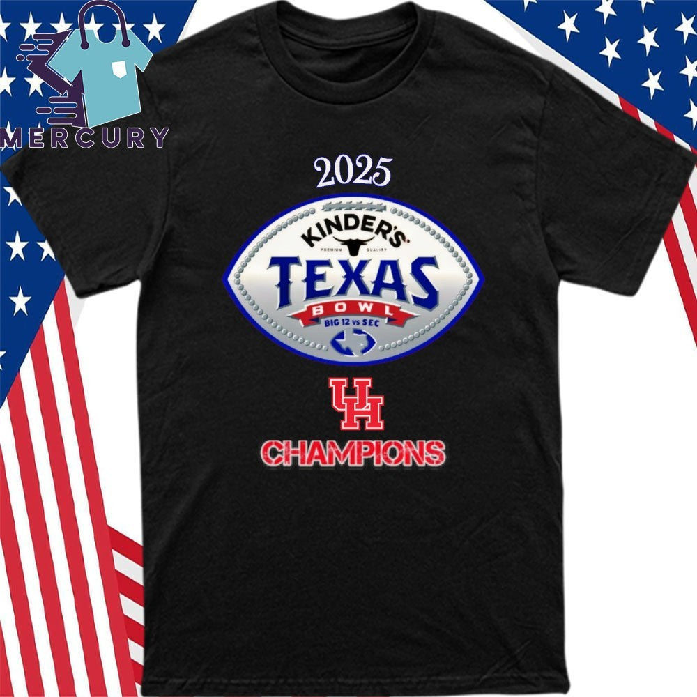Houston Cougars 2025 Kinder’s Texas Bowl Champions Logo Shirt