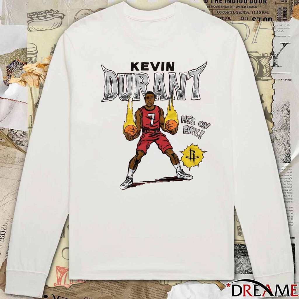 Houston Rockets Kevin Durant Homage He’s On Fire Comic Book 2025 t-shirt