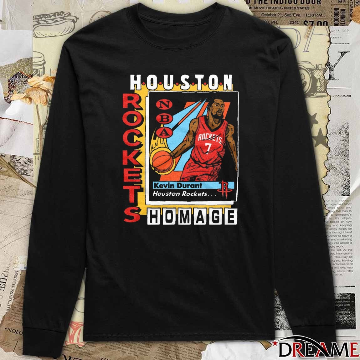 Houston Rockets Kevin Durant Homage Trading Card 2025 t-shirt
