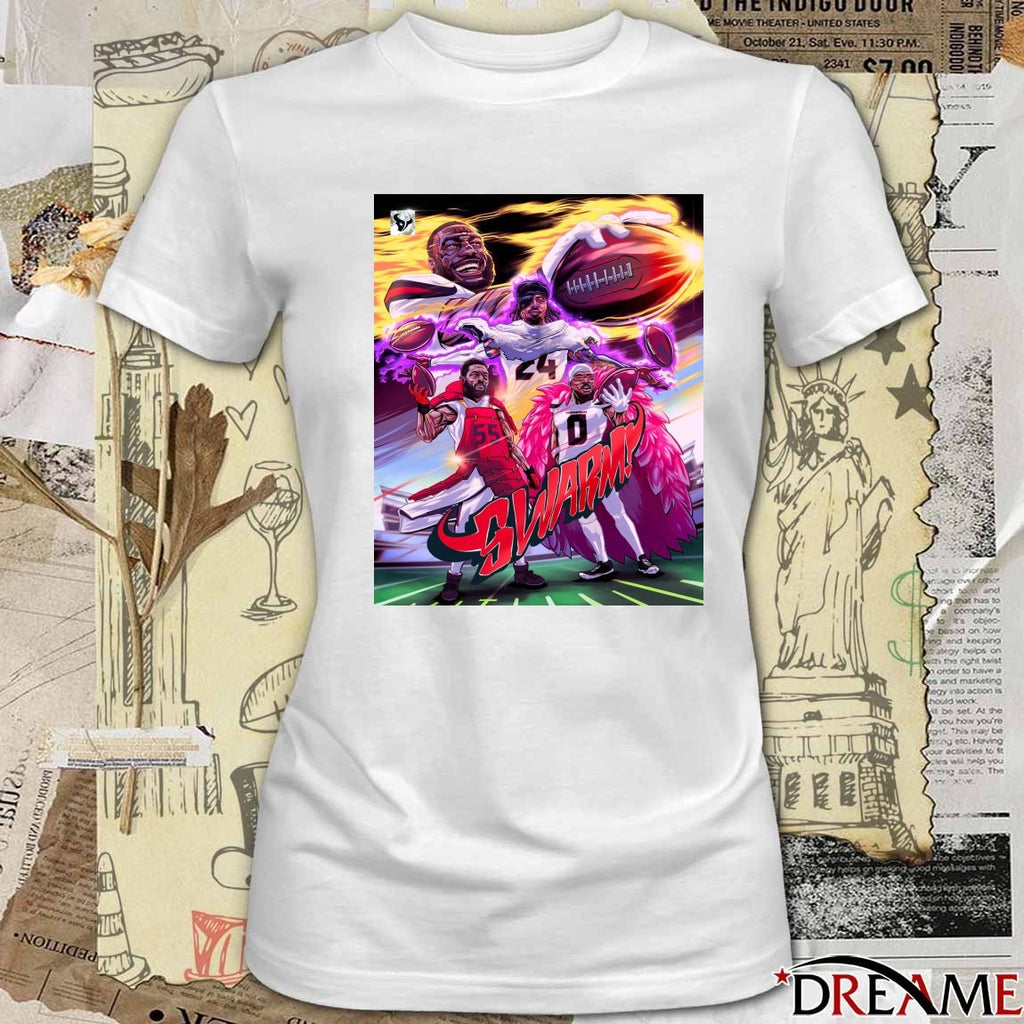 Houston Texans Swarm Will Anderson, Derek Stingley Jr., Daniel Hunter, Azeez Al-Shaair Poster t-shirt