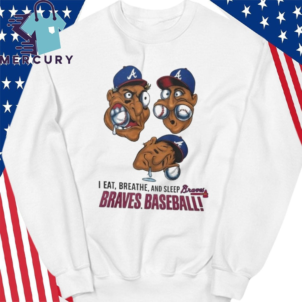 I Eat Breathe Sleep Braves Baseball Cartoon Shirt