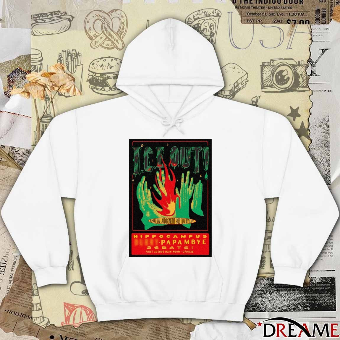 ICE Out A Mutual Aid Benefit Hosted By TCUP Hippocampus Papambue 26 Btas February 15 2026 Poster t-shirt