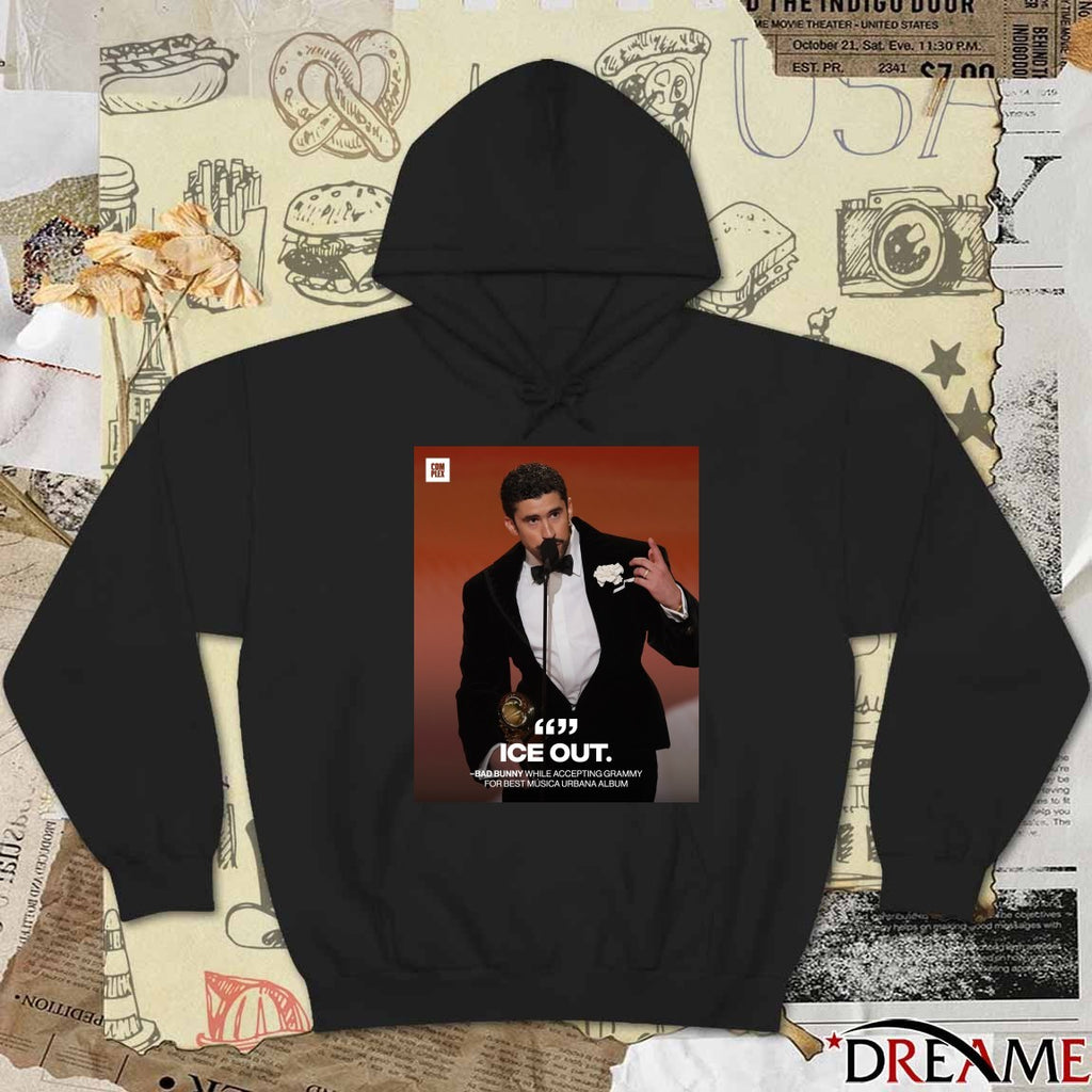 ICE Out Bad Bunny While Accepting Grammy For Best Musica Urbana Album Poster t-shirt