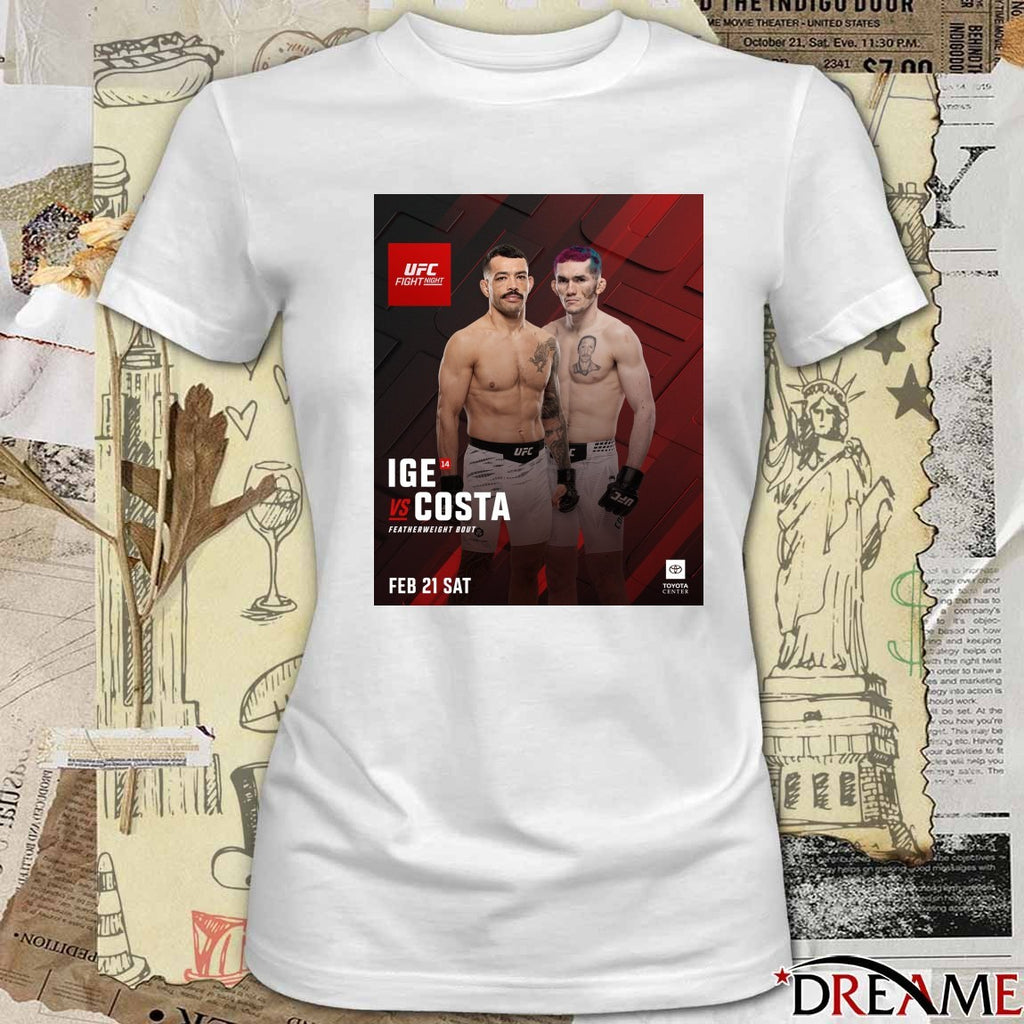 IFE Vs Costa Featherweight Bout February 21 2026 UFC Fight Night Poster t-shirt