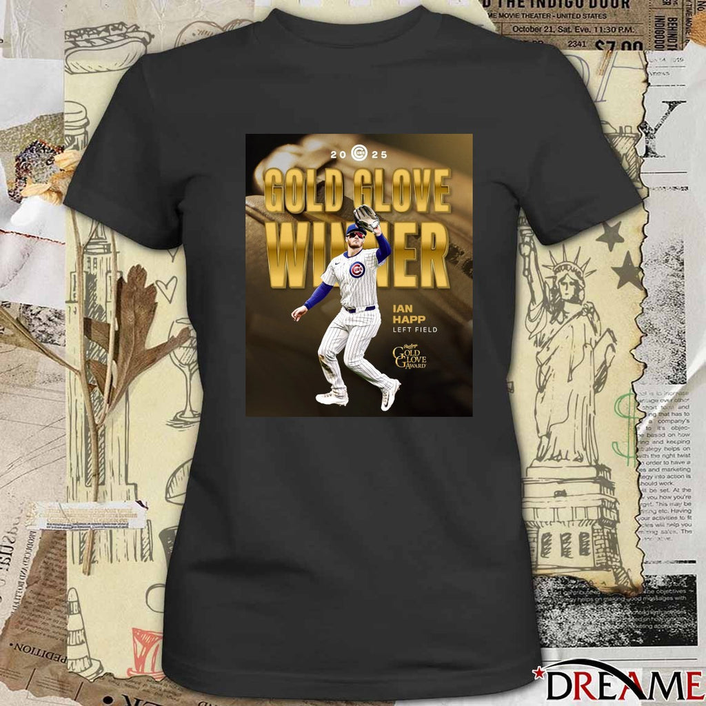 Ian Happ Chicago Cubs Gold Glove Award for the 2025 Poster t-shirt