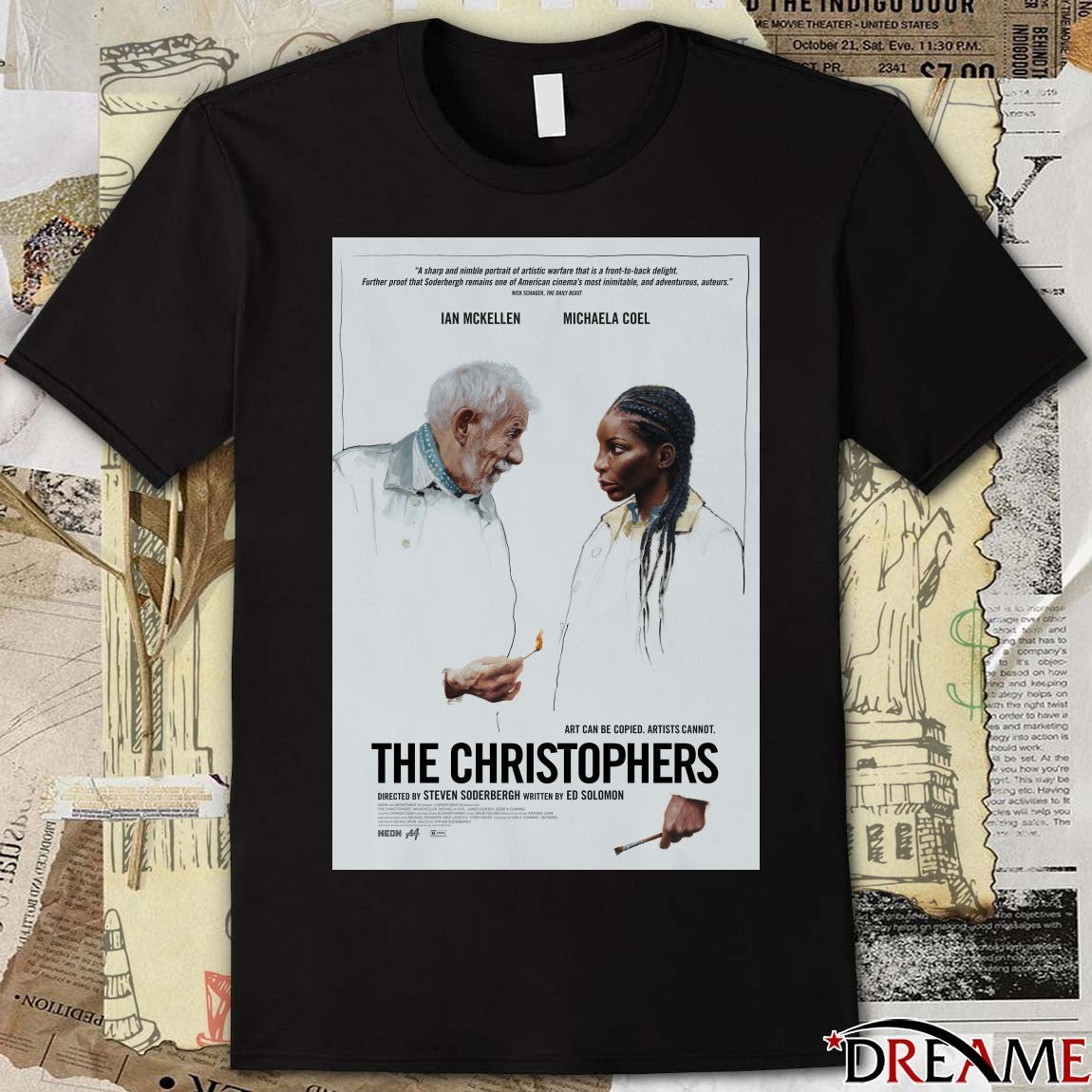 Ian McKellen And Michaela Coel The Christophers Art Can Be Copied Artists Cannot Poster t-shirt