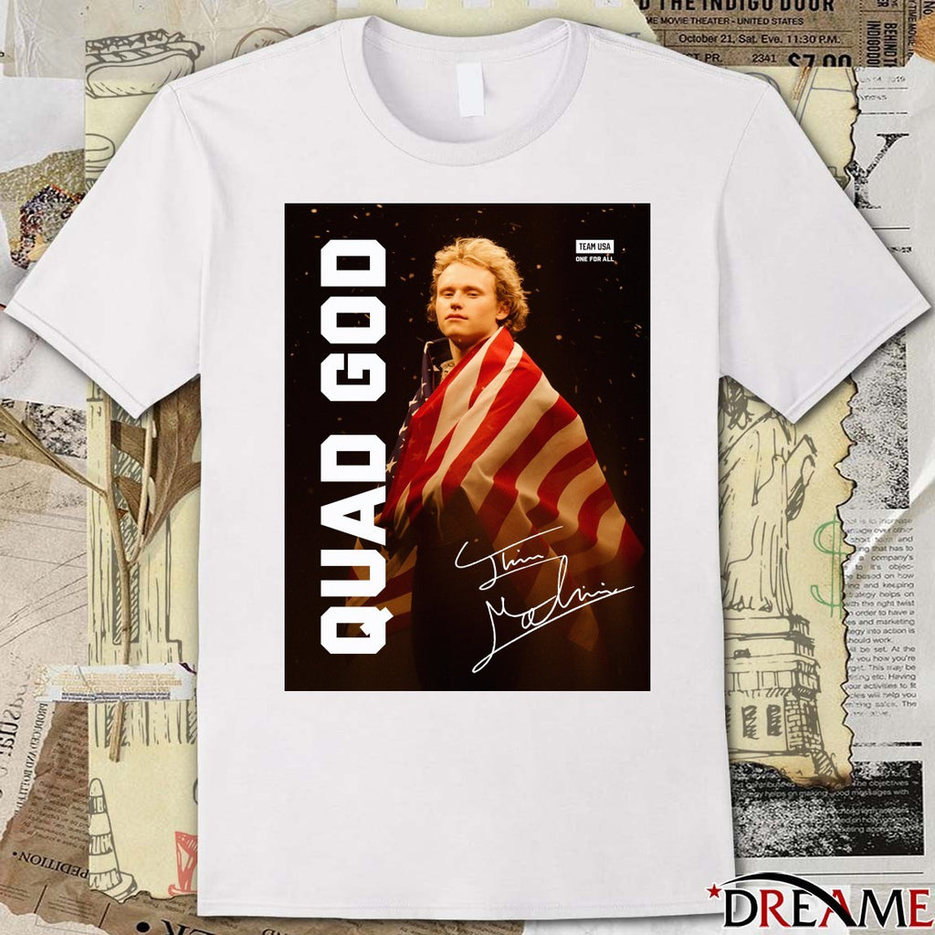 Ilia Malinin Quad God Team USA One For All Winter Olympics Signature Poster t-shirt