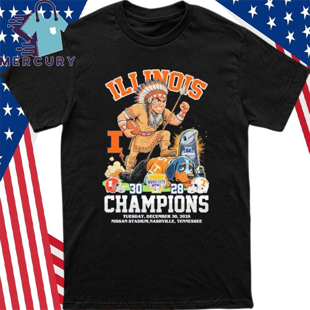 Illinois Fighting Illini 2025 Music City Bowl Champions Mascot Shirt