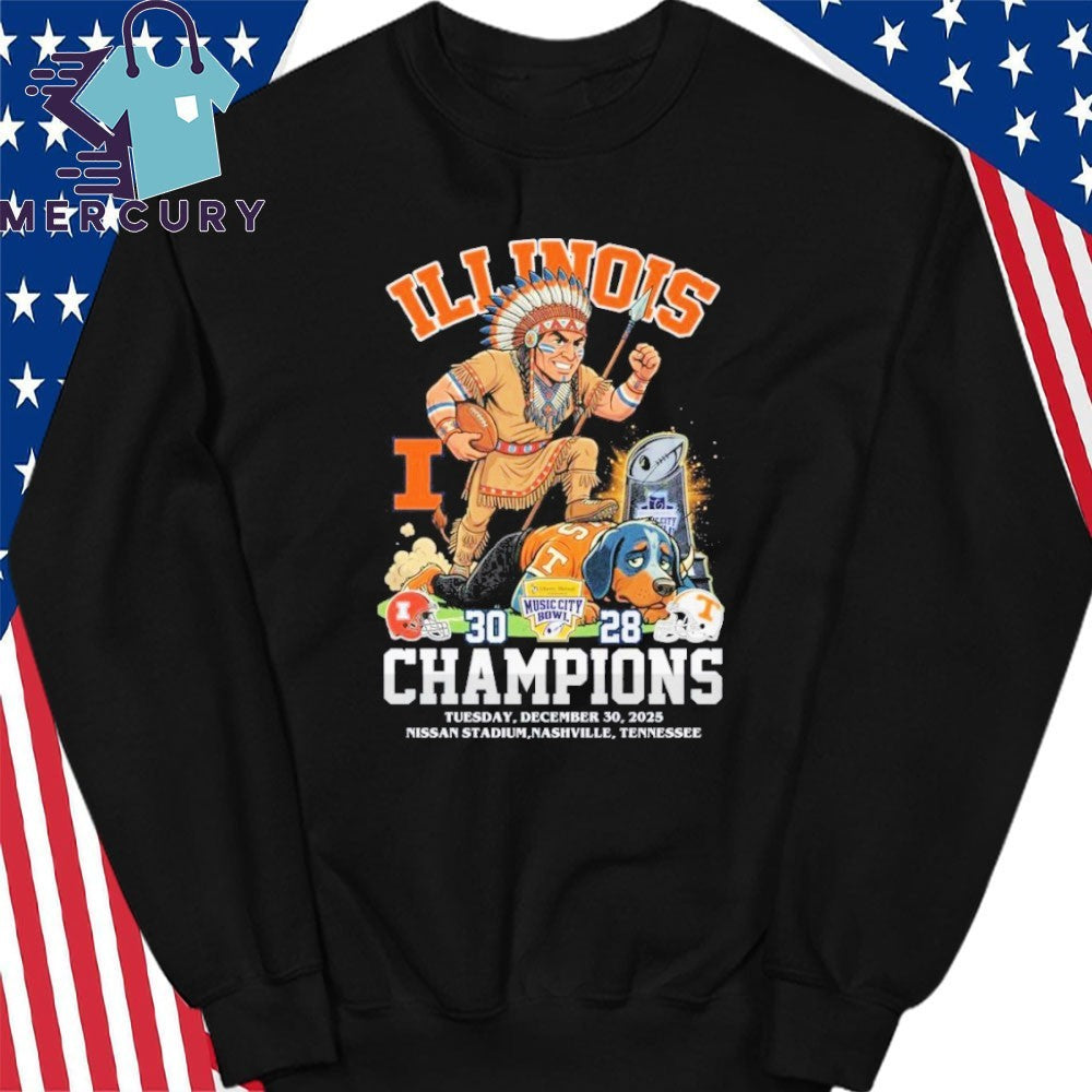 Illinois Fighting Illini 2025 Music City Bowl Champions Mascot Shirt
