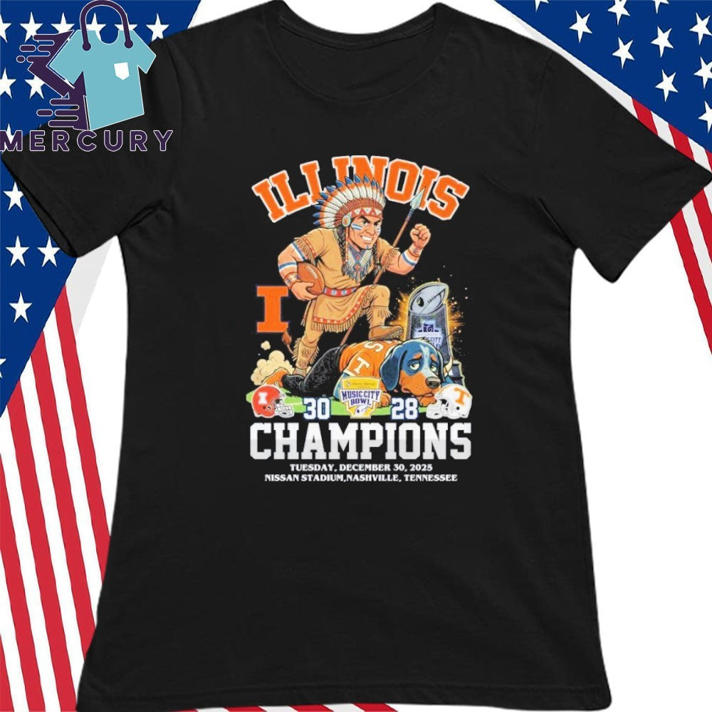 Illinois Fighting Illini 2025 Music City Bowl Champions Mascot Shirt