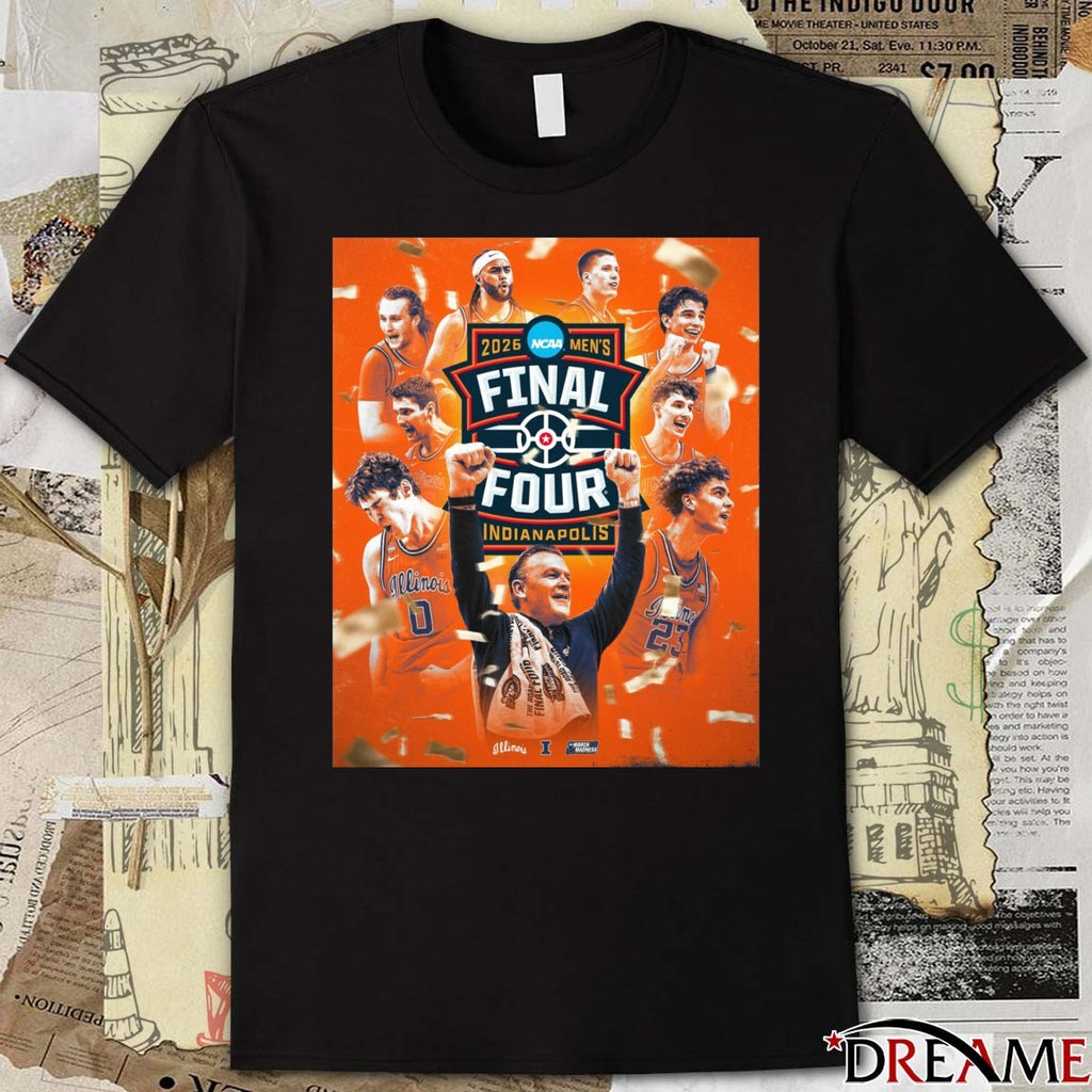 Illinois Fighting Illini 2026 NCAA Men’s Final Four IN Poster t-shirt