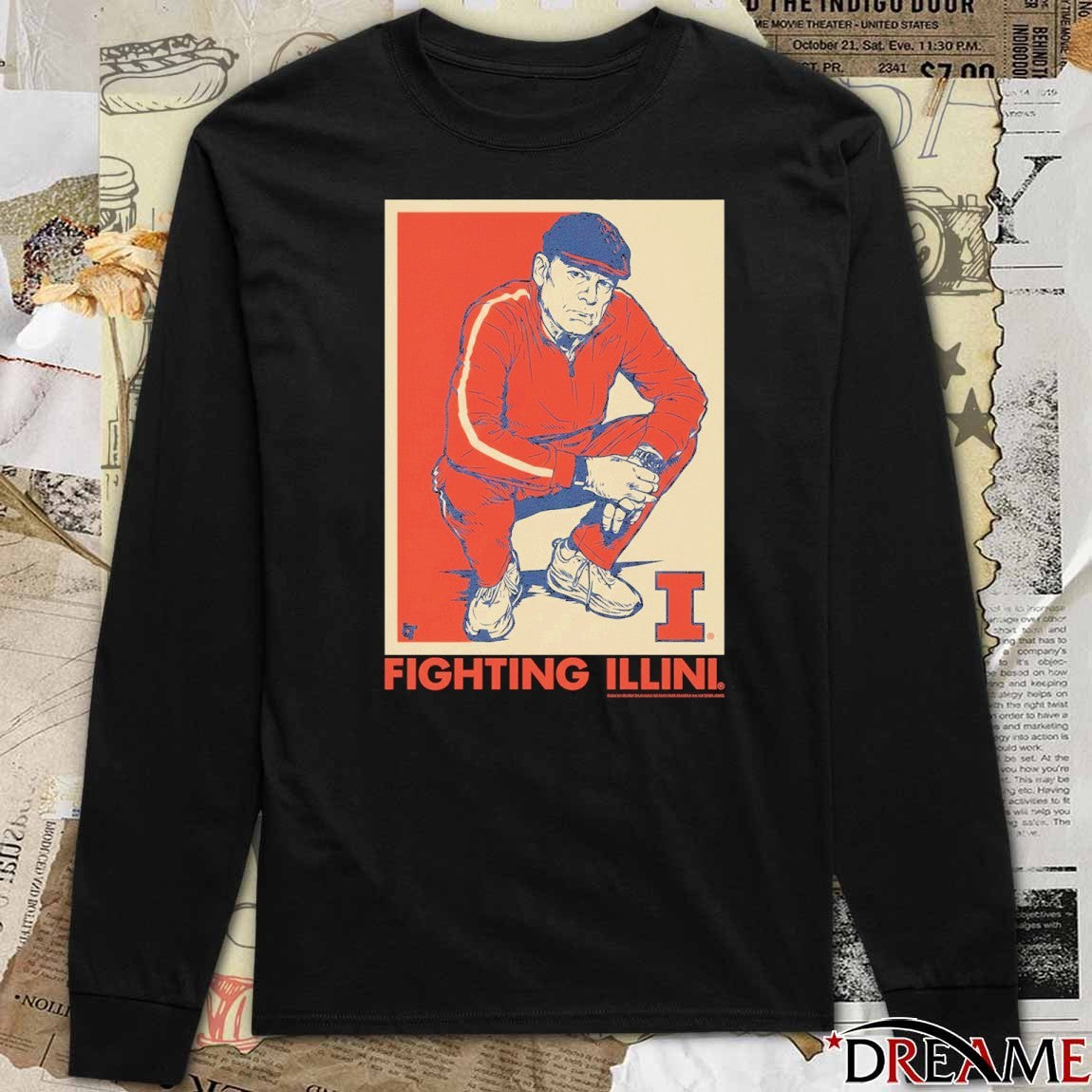 Illinois Fighting Illini Basketball Track Suit Coach Underwood t-shirt