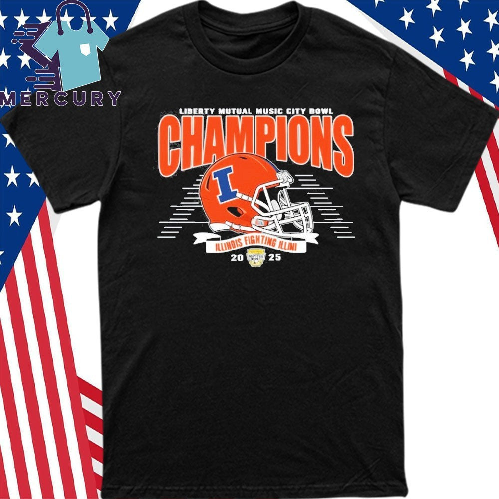 Illinois Fighting Illini Football Claim Champions 2025 Liberty Mutual Music City Bowl Shirt