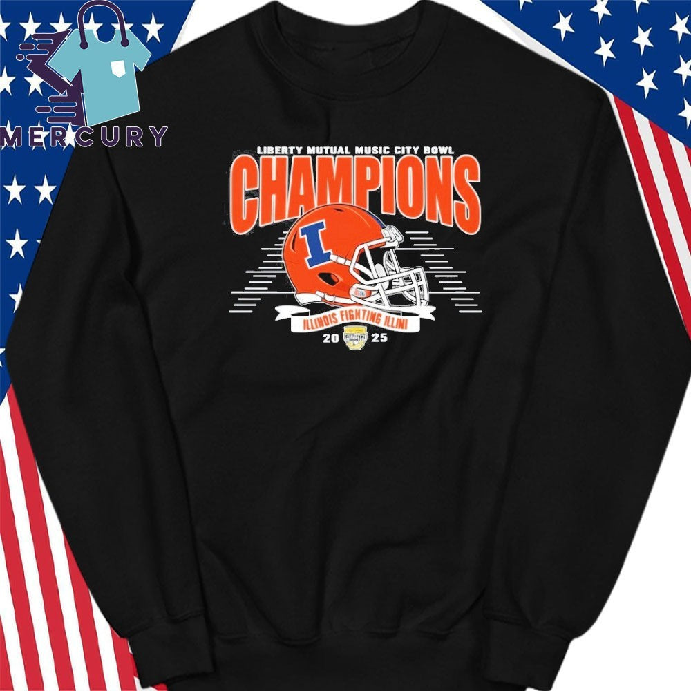 Illinois Fighting Illini Football Claim Champions 2025 Liberty Mutual Music City Bowl Shirt