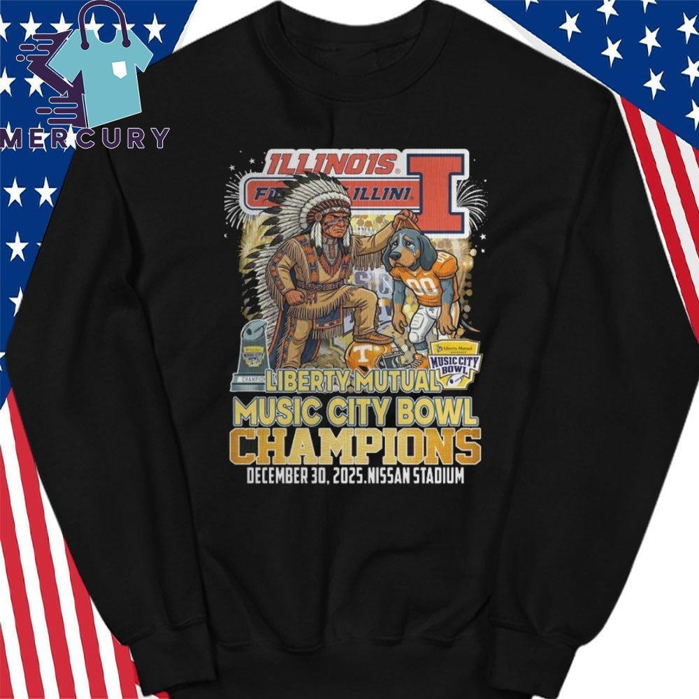 Illinois Fighting Illini Football Liberty Music City Bowl Champions 2025 Mascot Shirt