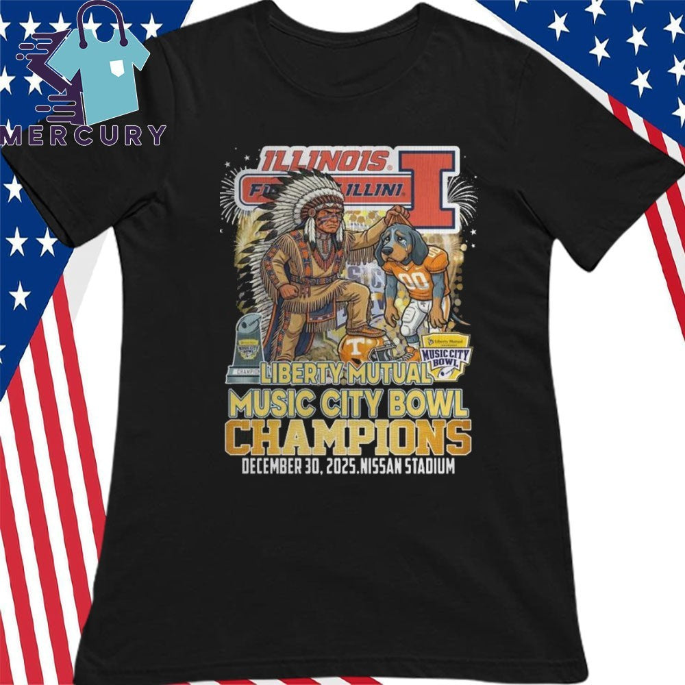 Illinois Fighting Illini Football Liberty Music City Bowl Champions 2025 Mascot Shirt