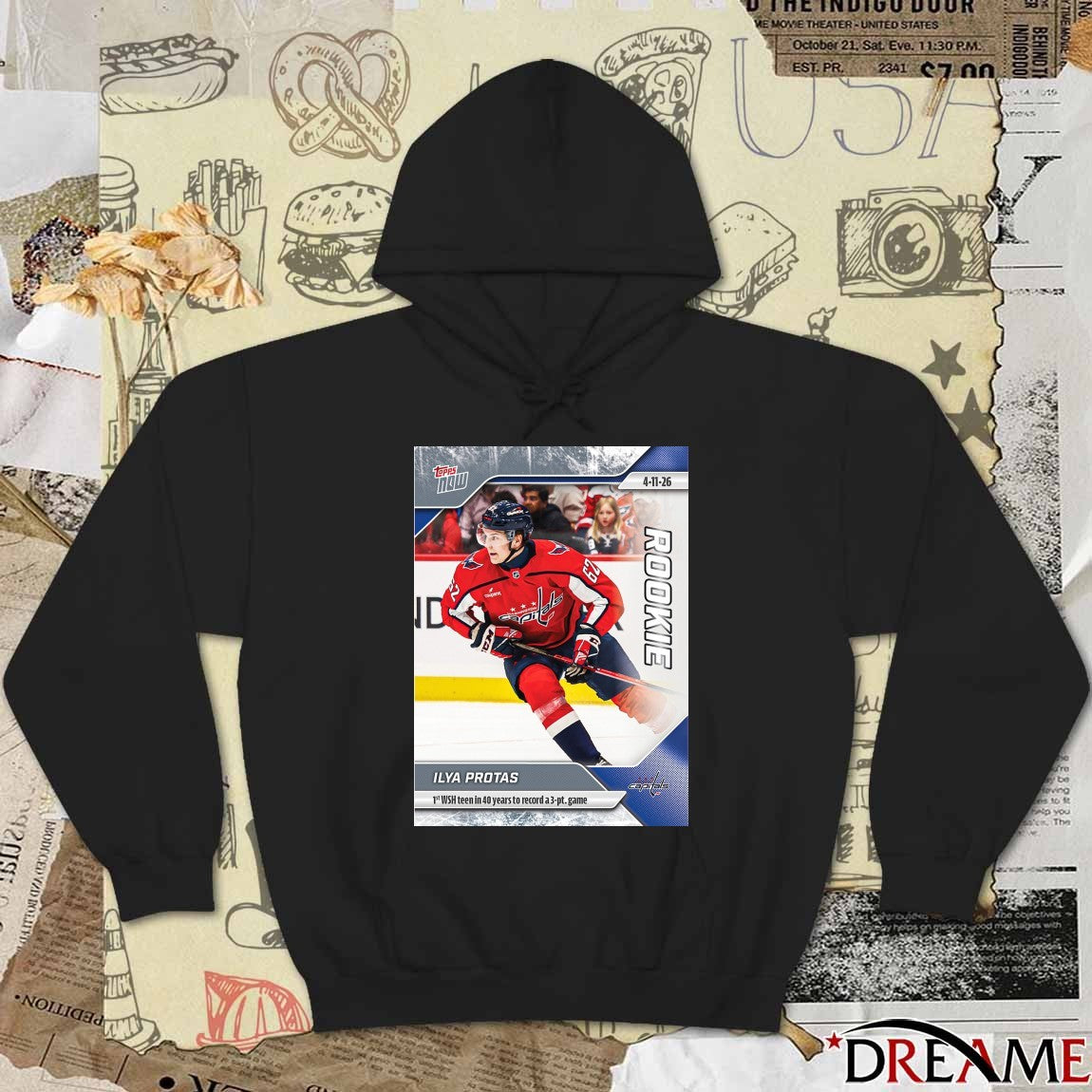Ilya Protas 1st WSH Teen In 40Years To Record A 3-Pt Game 2025-26 NHL Topps NOW t-shirt