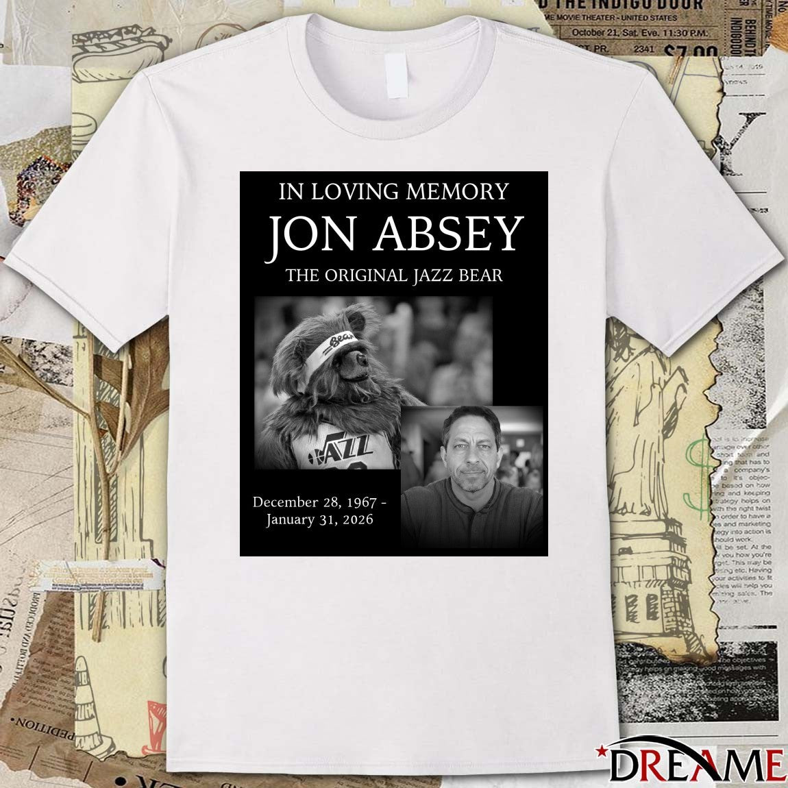 In Loving Memory Jon Absey The Original Jazz Bear December 28 1967 – January 31 2026 Poster t-shirt