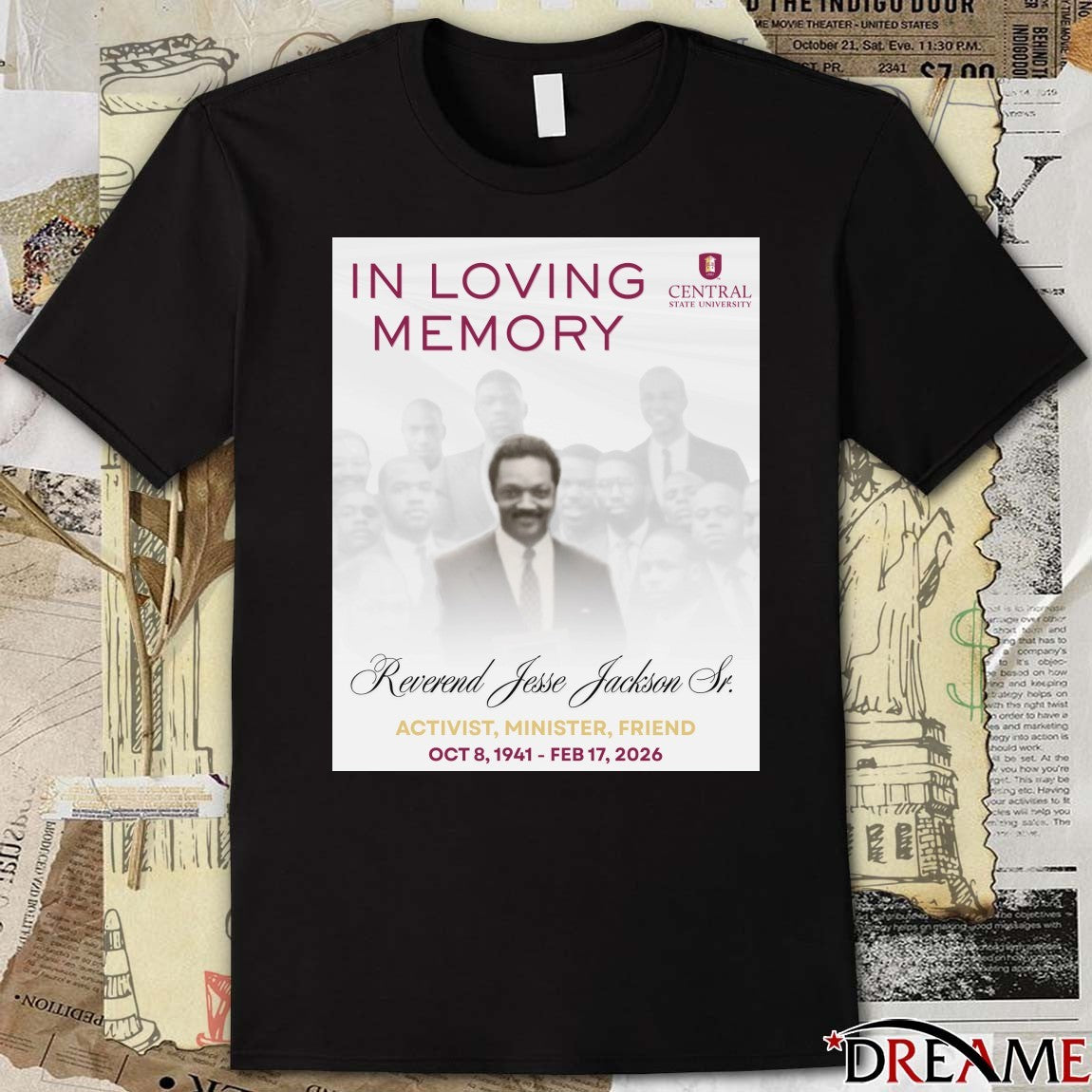 In Loving Memory Reverend Jesse Jackson Sr. Activist, Minister, Friend Ост 8, 1941 – Feb 17, 2026 t-shirt