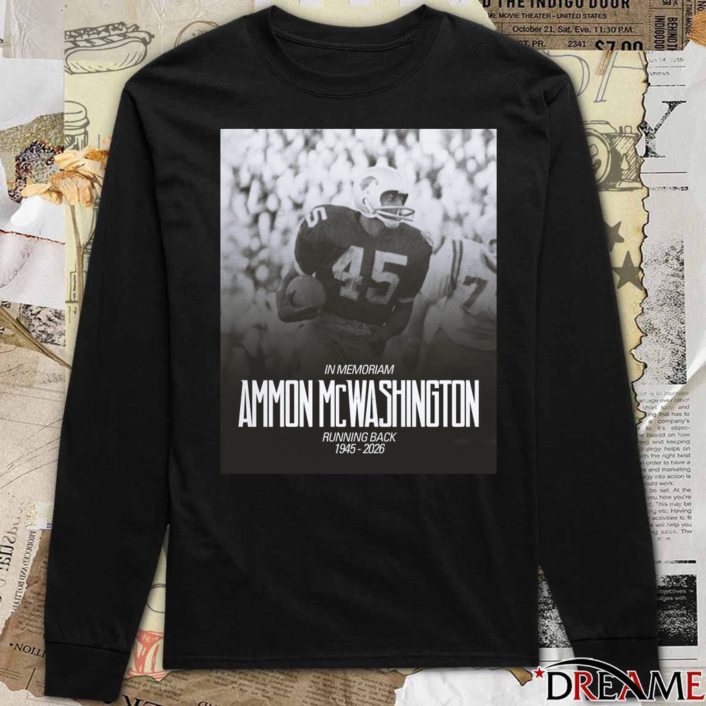 In Memoriam Ammon Mcwashington Running Back 1945-2026 t-shirt