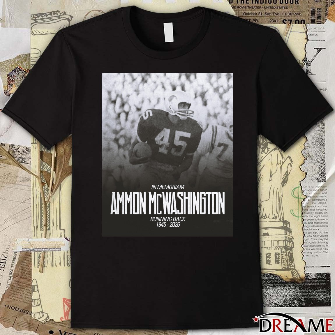 In Memoriam Ammon Mcwashington Running Back 1945-2026 t-shirt