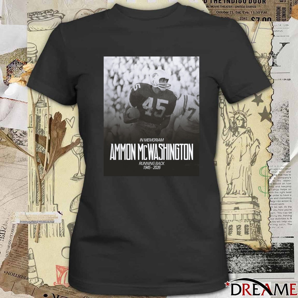 In Memoriam Ammon Mcwashington Running Back 1945-2026 t-shirt