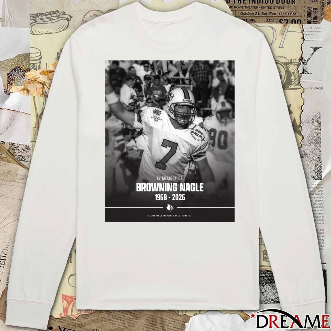 In Memory Of Browning Nagle 1968-2026 Louisville Quarterback 1989-91 t-shirt