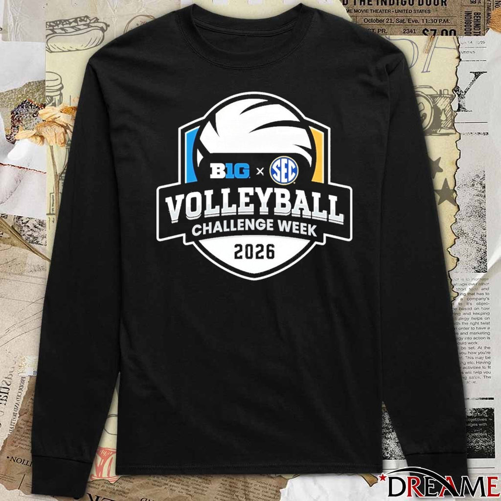 Inaugural Big Ten SEC Volleyball Challenge 2026 Logo t-shirt