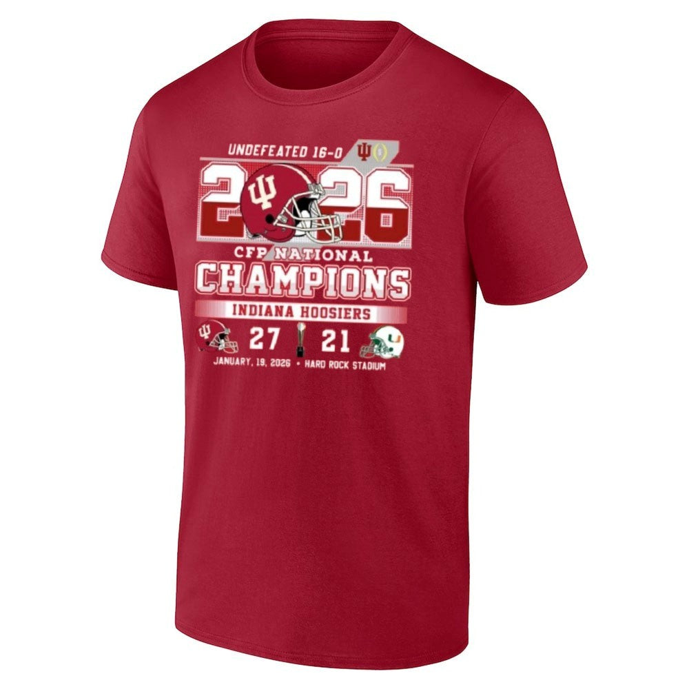 Indiana Beat Miami 27-21 Undefeated 16-0 2026 CFP National Champions Shirt