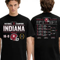 Indiana Football National Champions Undefeated 16-0 Two-Sided Schedule Shirt