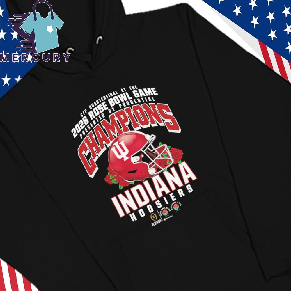 Indiana University 2026 Coolege Football Playoff Quaeterfinal At The Rose Bowl Game Champions Shirt