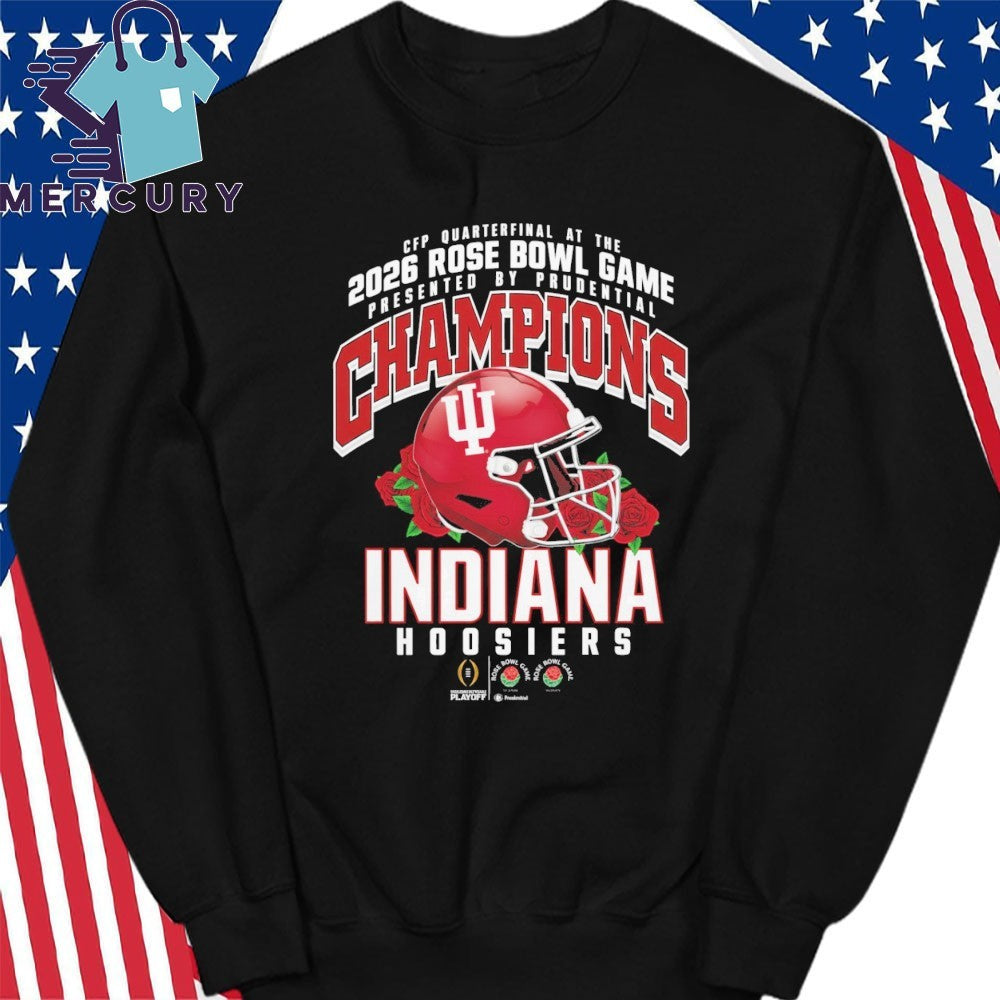 Indiana University 2026 Coolege Football Playoff Quaeterfinal At The Rose Bowl Game Champions Shirt