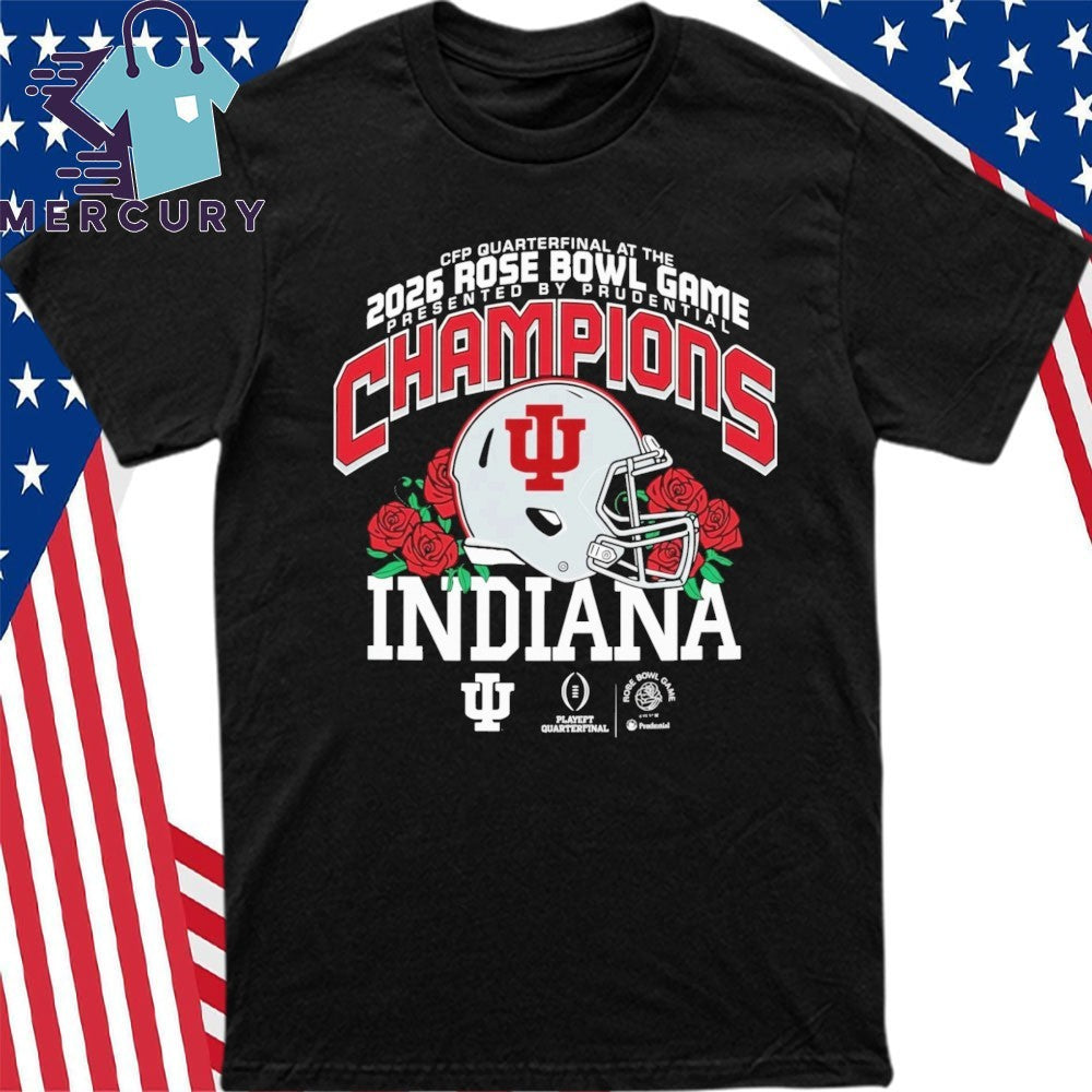 Indiana University 2026 Rose Bowl Game Champions Helmet Shirt