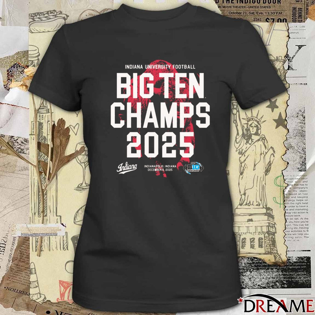 Indiana University Football 2025 Big Ten Champs Indianapolis Indiana December 6 2025 t-shirt