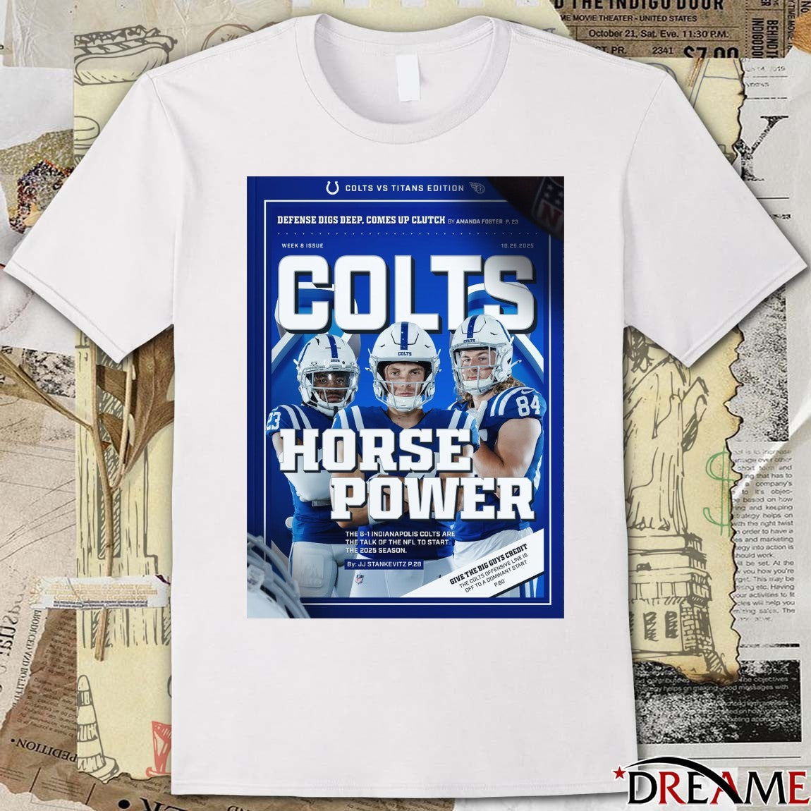 Indianapolis Colts Vs Tennessee Titans Horse Power Week 8 10 26 2025 Poster t-shirt