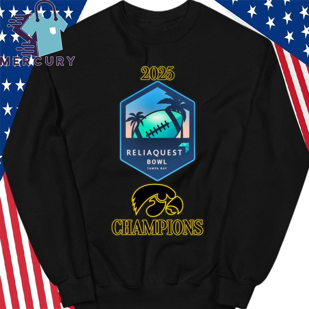 Iowa Hawkeyes 2025 ReliaQuest Bowl Champions Logo Shirt