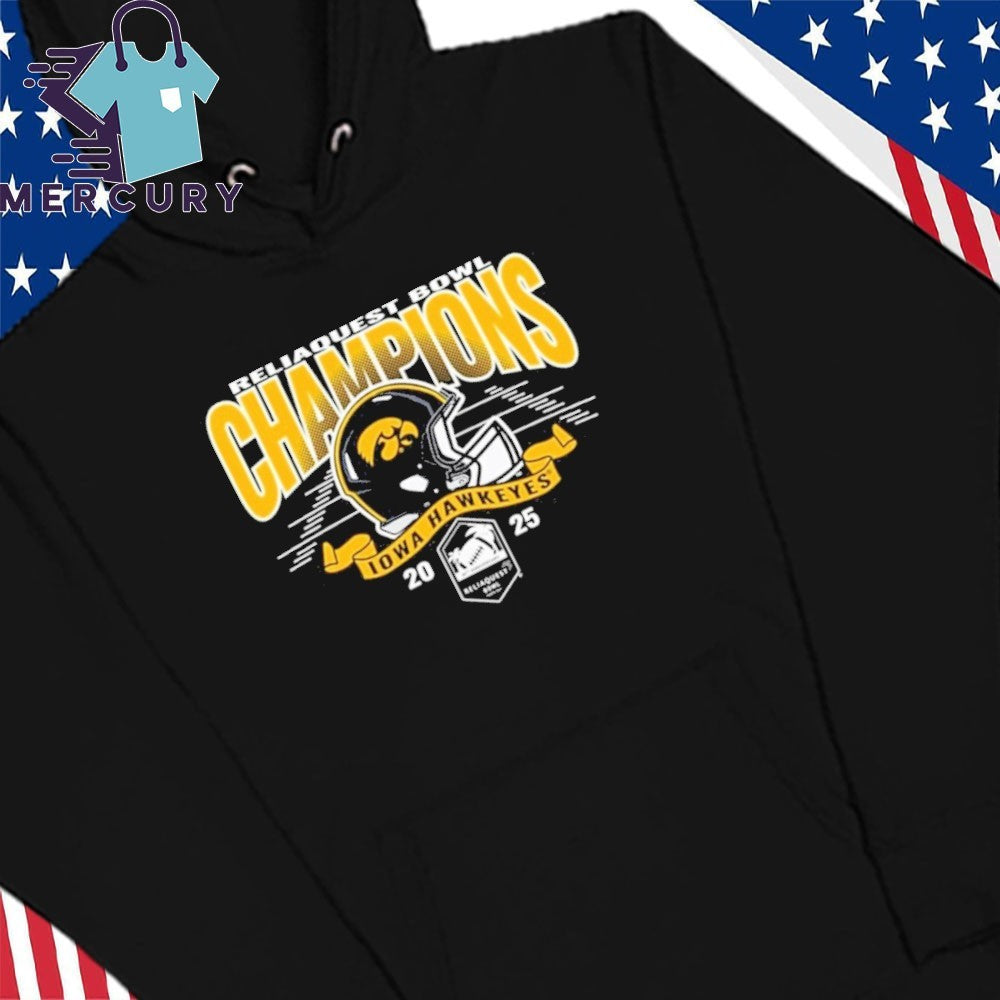 Iowa Hawkeyes 2025 ReliaQuest Bowl Football Champions Helmet Shirt